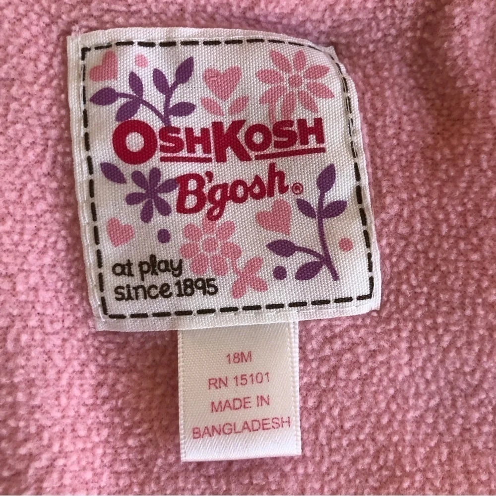 Oshkosh B’gosh Baby Girl Floral Ruffles Hooded Jacket Size 18M